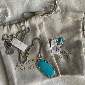 Kendra Scott Turquoise Magnesite necklace and ring